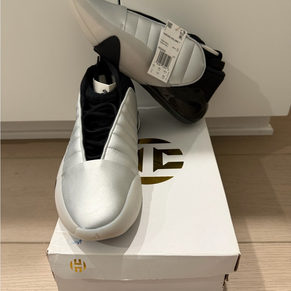 Men's Silver and Black Sneakers